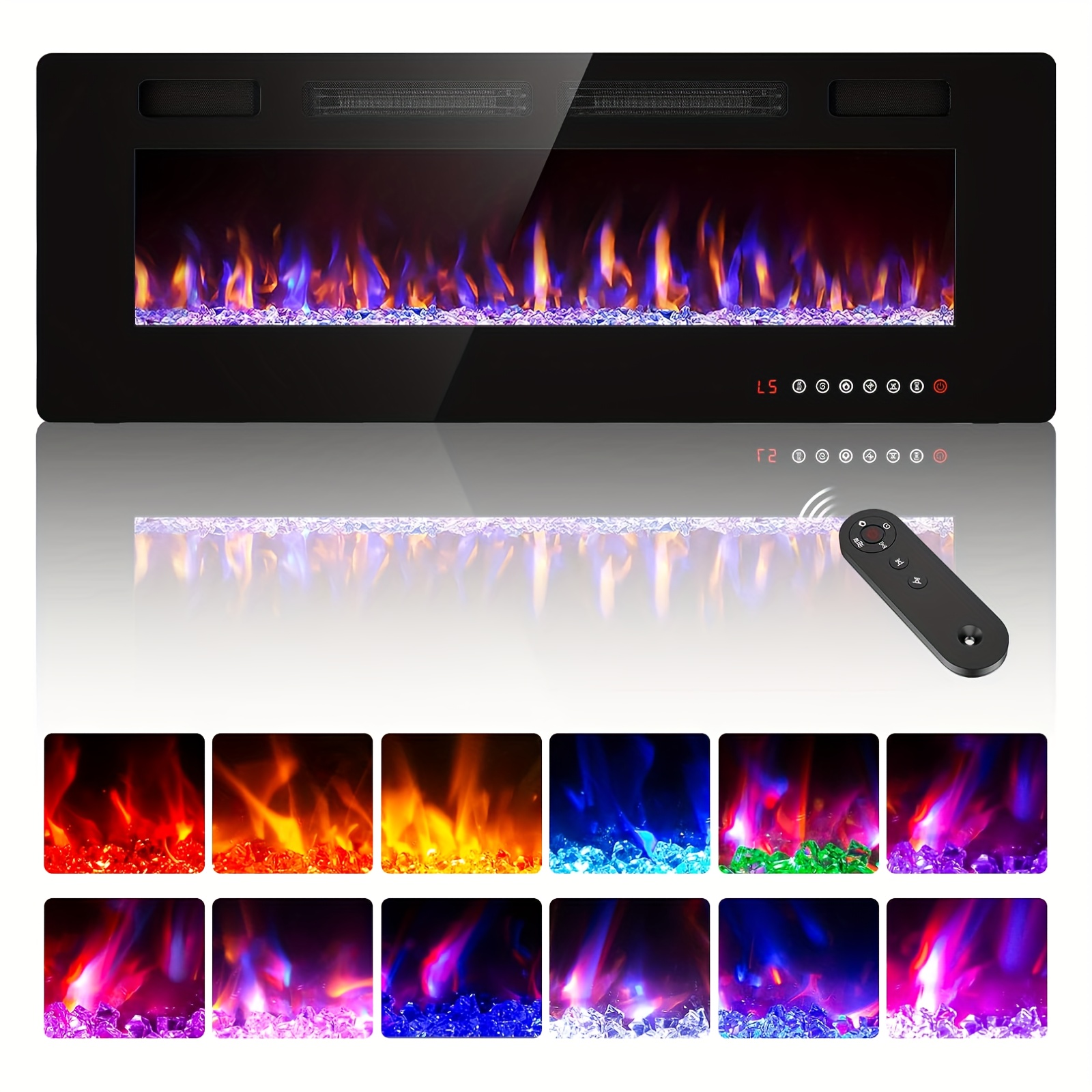 

1pc 50 -mounted Fireplace - , , And - 1500w Fireplace , 110-130v Us , Efficiency : Inefficient