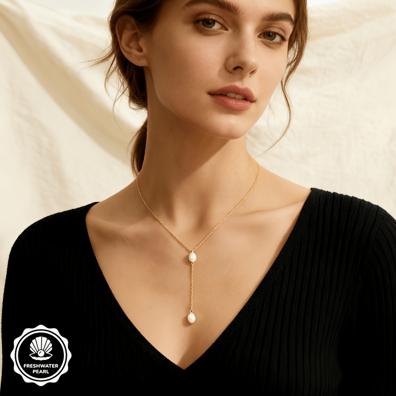 Women's Luxury Teardrop Y-Shape Necklace, Elegant Design
