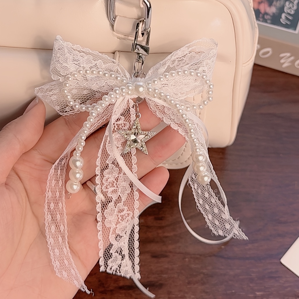 1pc Lace Ballet Ribbon Keychain Bag Accessory