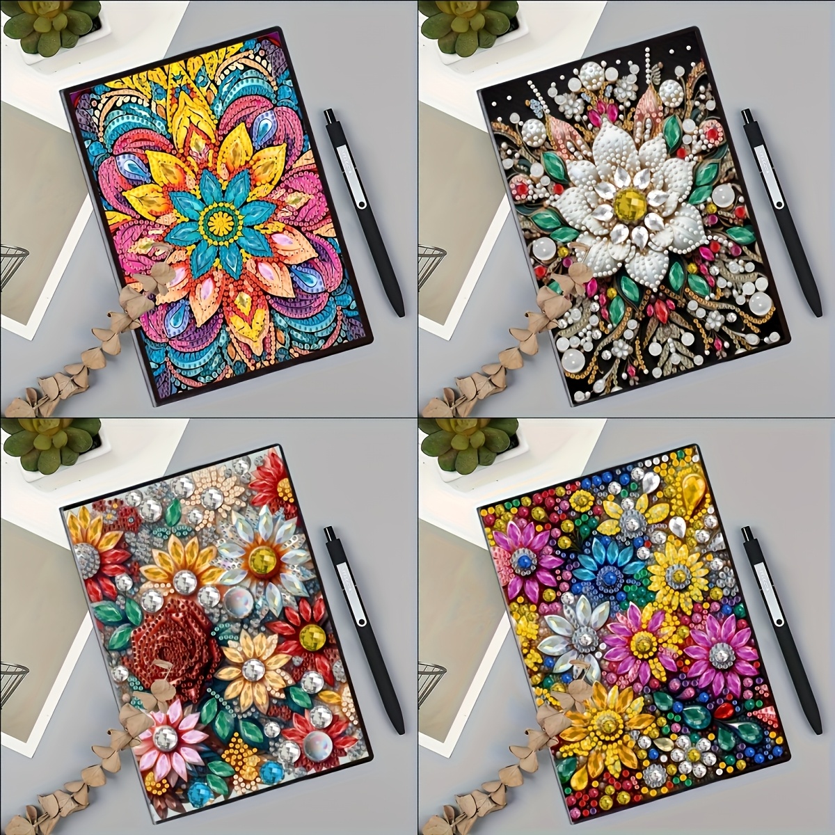 Taccuino A5 Con Copertina Mandala Diamante - Kit DIY, 50 Fogli, Per Scuola E Ufficio