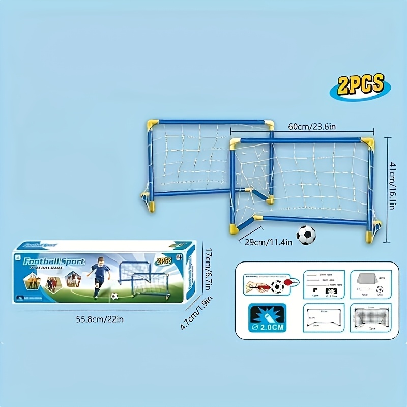 Image of 70cm/60cm Outdoor Indoor Plastic Soccer Goal Set, Portable Diy Frame Toy, Halloween Christmas Thanksgiving Holiday Gift