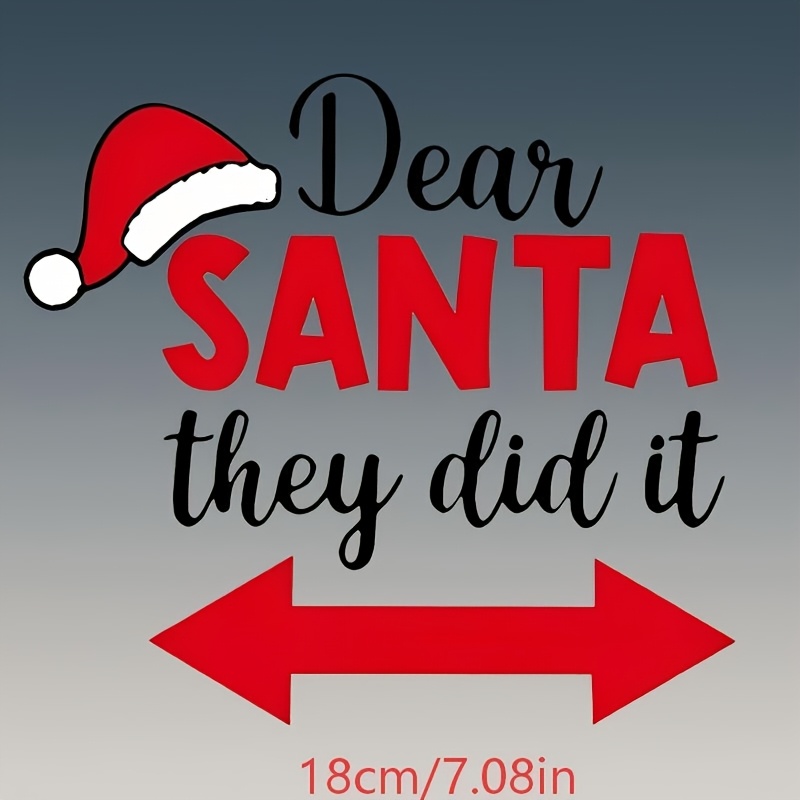 TEMU 4-pack Santa Claus Heat Transfer Stickers - ", Did It" Design, Suitable For T-shirts, Bags, Jeans, Etc. Holiday Decorations, Christmas Additions