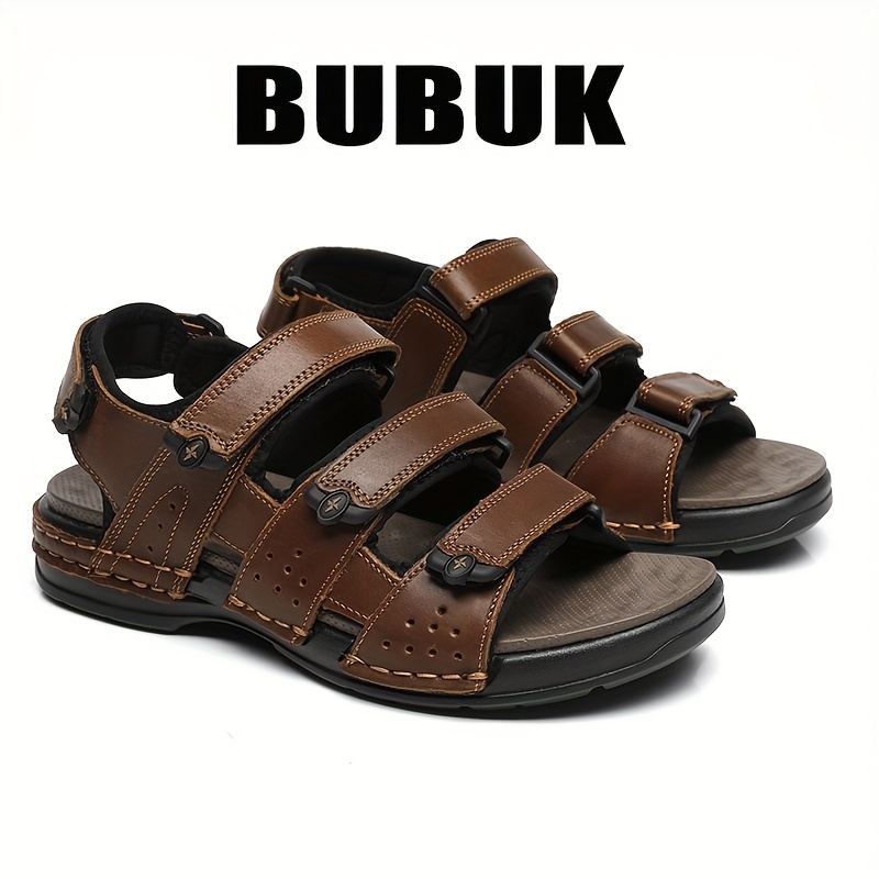 *'S New Upper Leather Fashion Open-Toe Casual Summer Sandals, Adjustable  Non-Slip Comfortable Soft Sole Strappy Sandals For *s Sandals *s