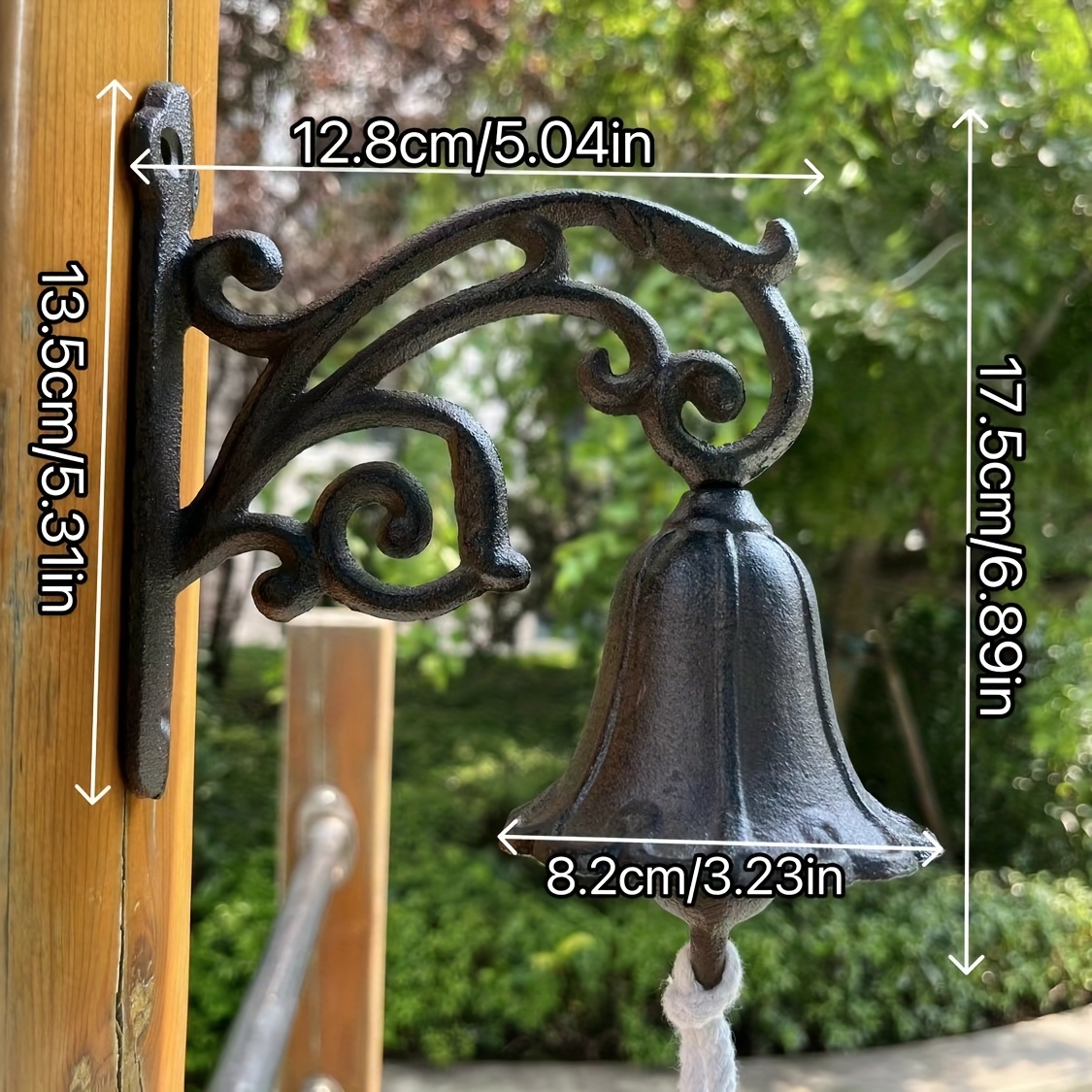 E-shop 1 Vintage Gusseisen-Flurtürklingel | Dekorative für Außenwand, Garten & Eingangstür, einfach zu installieren und langlebig mit klarem Klang –