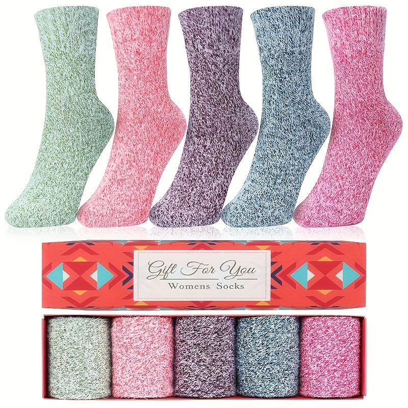 TEMU A Pack Of 10 Pairs Of Women's Plush Medium Tube Thermal Socks, Comfortable And Versatile, Winter Ethnic Thickened Warm Women's Socks, Holiday Gifts