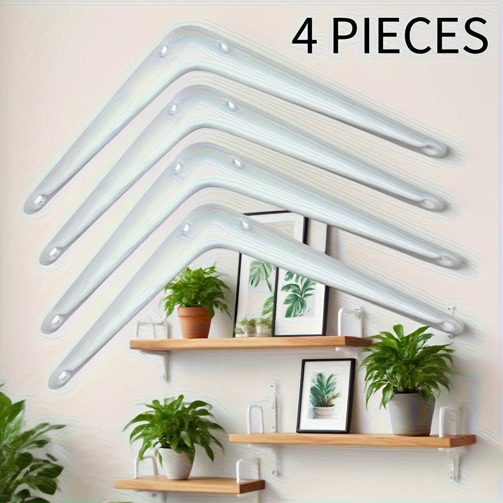 4 Triangular Iron Brackets With A Contemporary Design Are Utilized For Wall Mounting, Of Bearing Weight