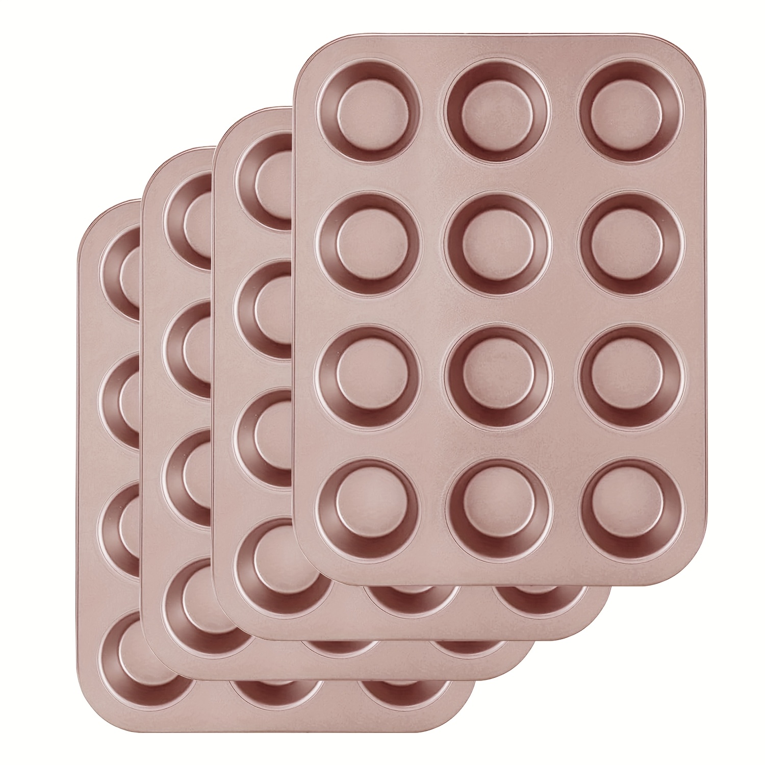 TEMU 4 Pack Muffin Pan Set For Baking, Nonstick 12 Cup Premium Small Cupcake Pans, Kitchen Essentials Muffin Tin For Baking Of Muffin, Cake, Doughnut