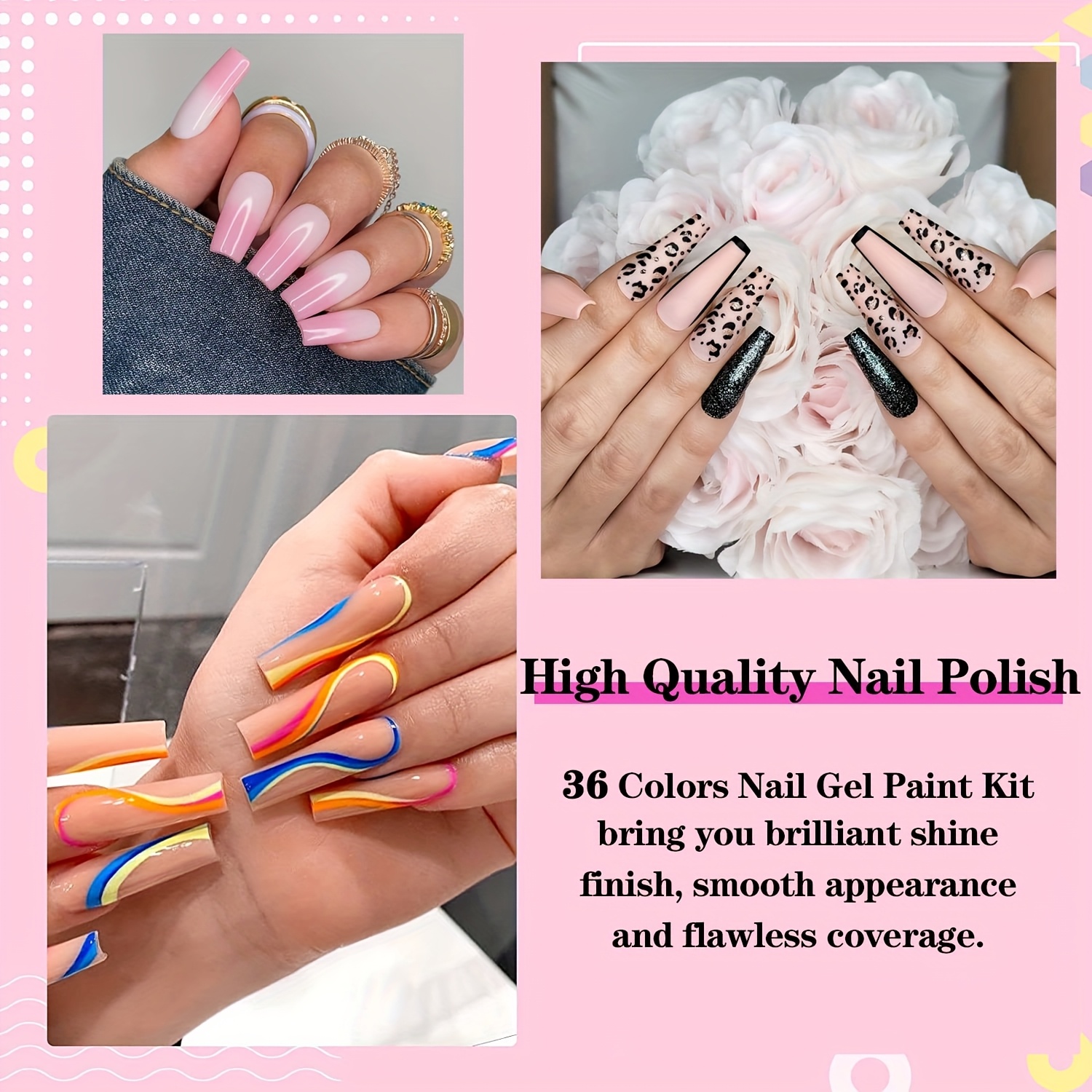 Skup od 36 gel lakova za nail art, savršen za dizajn noktiju kod kuće i u salonima, najbolji je poklon koji joj možete dati tijekom praznika i proslava.