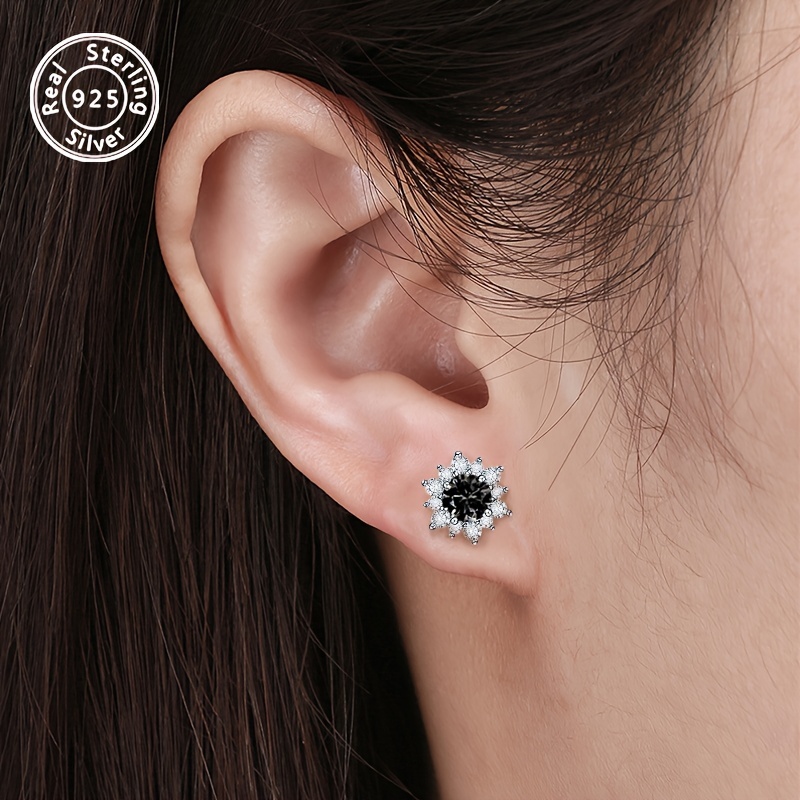 925 Silver Moissanite Snowflake Stud Earrings