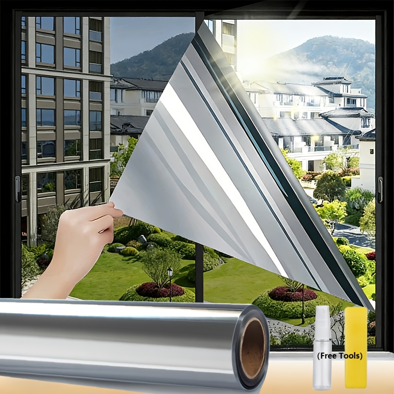 TEMU Film pare-soleil isolant thermique pour vitre de fenêtre, conçu pour et assurer la confidentialité sur les balcons et avec visibilité