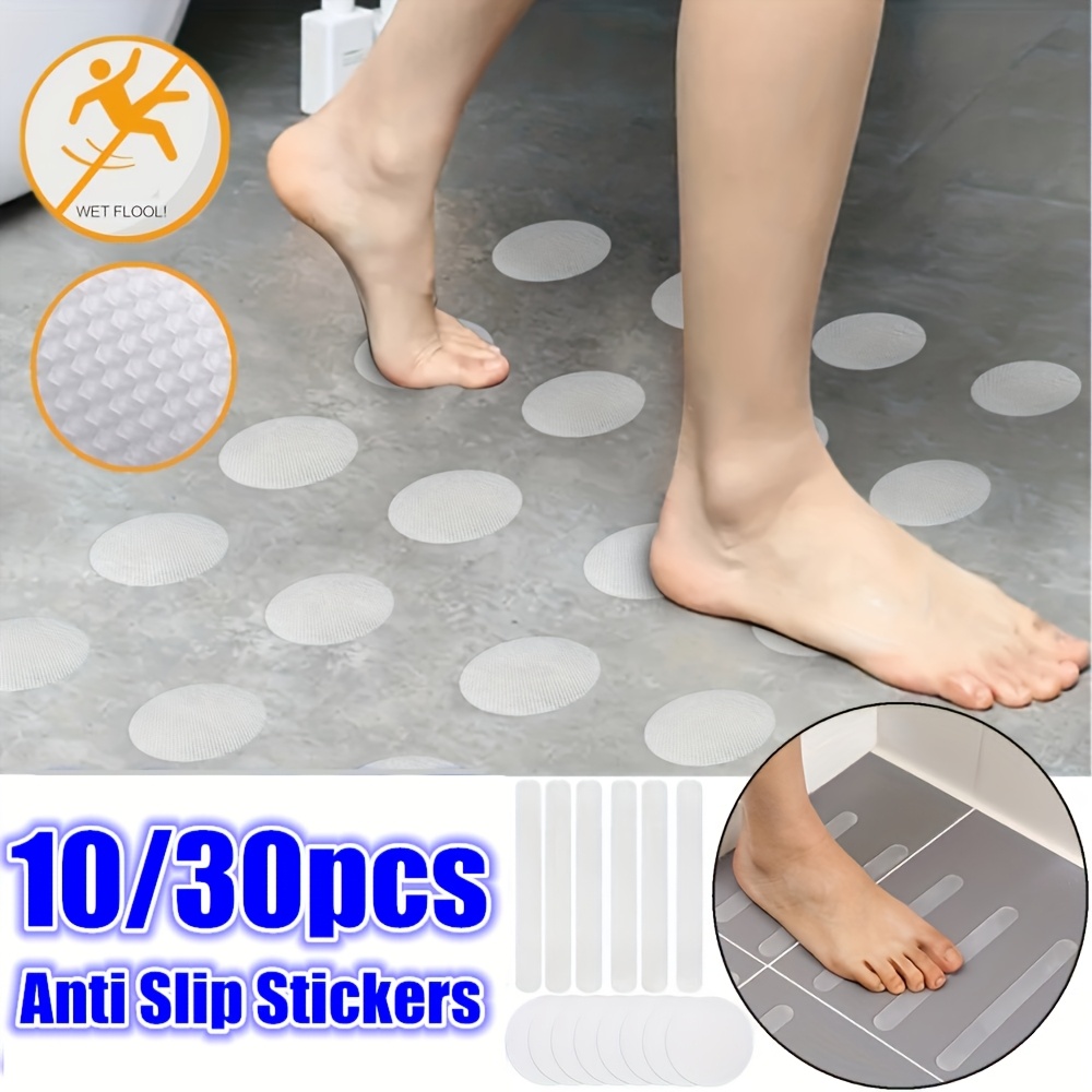 

10/30pcs Clear Bathroom Non-slip Stickers, Anti-slip Shower Tread Sticker, Bathroom Non-slip Strip, Safety Bathtub Strips Adhesive Decals, Bathroom Accessories