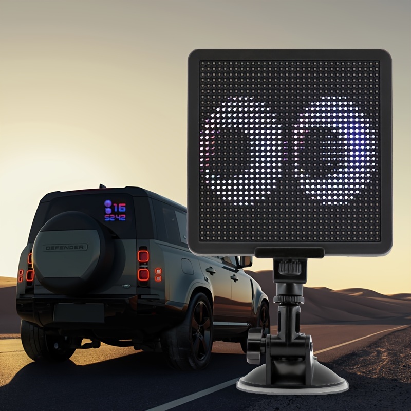 diy scrolling led sign matrix panel screen car rear window sign sticker led light smartphone app control led car sign screen for car details 1