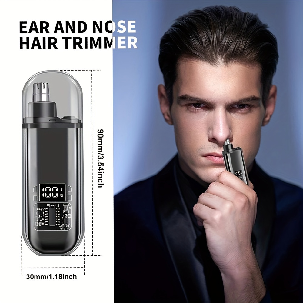 electric nose hair and ear hair trimmer mini portable usb rechargeable stainless steel head silent motor nose hair   for men and women plastic material 150mah lithium battery Product details 1