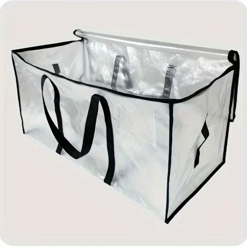 heavy duty   with zippered storage bag reinforced handles and labels foldable supplies for moving storage and travel transparent