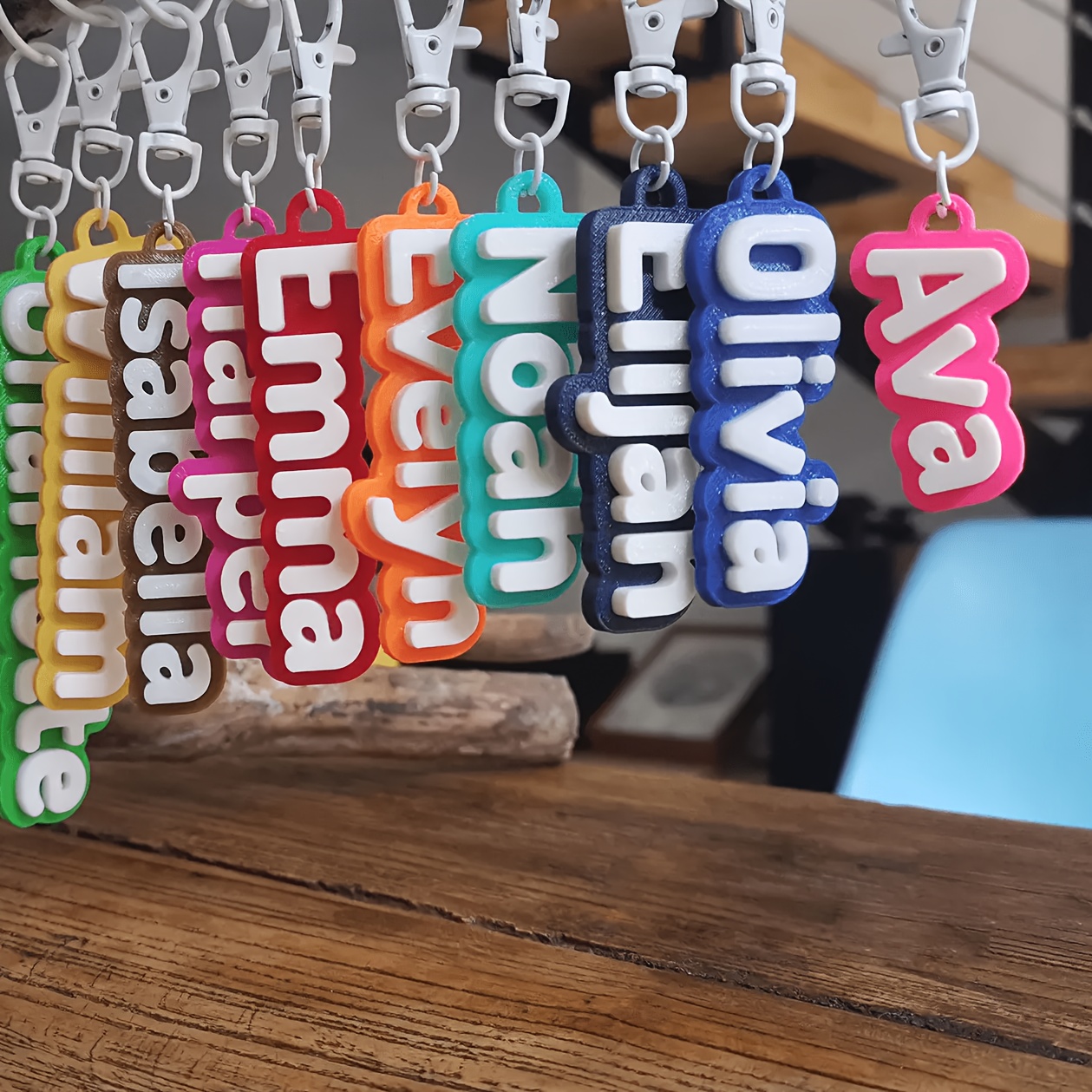 custom personalized 3d printed name keychain keyring backpack drinking cup bottle lunch bag tag birthday party   gift