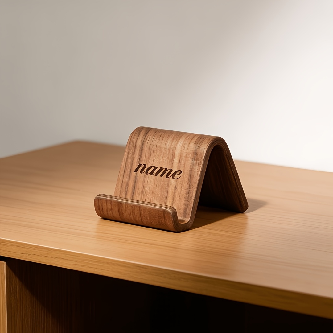 TEMU Solid Wood Phone Stand - Stand - Personalized Name Phone Stand - Multiple Colors - Desktop Phone Organizer Stand - Phone Stand Gift