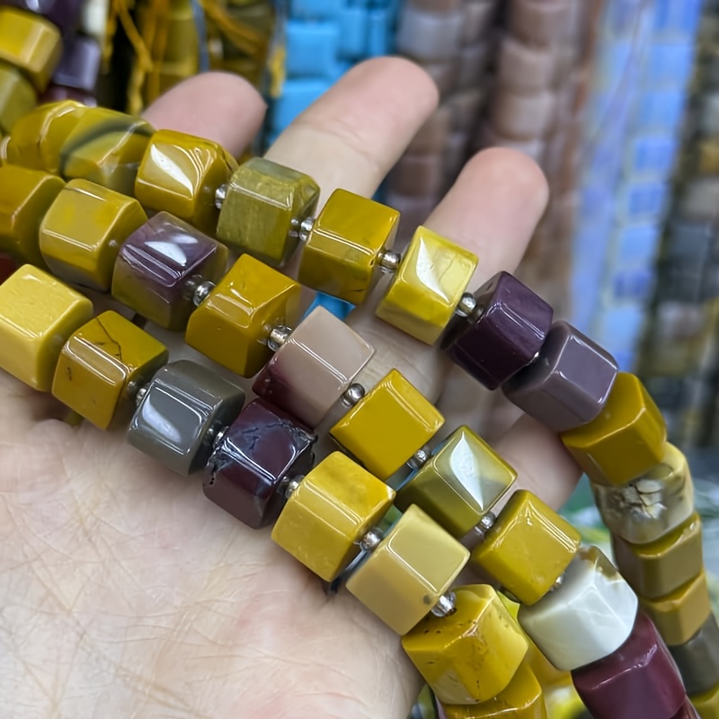 Natural Orange Agate Irregular Hexagon Barrel Beads, 10pcs