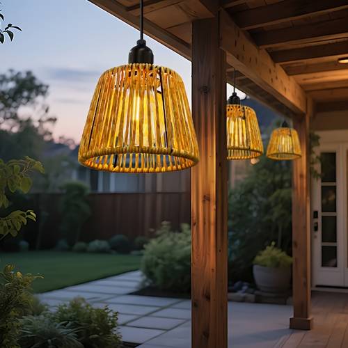 battery powered rattan pendant light no wiring required bohemian style pendant with metal frame ip44 rated suitable for kitchen islands bedrooms dining rooms courtyards and camping batteries not included