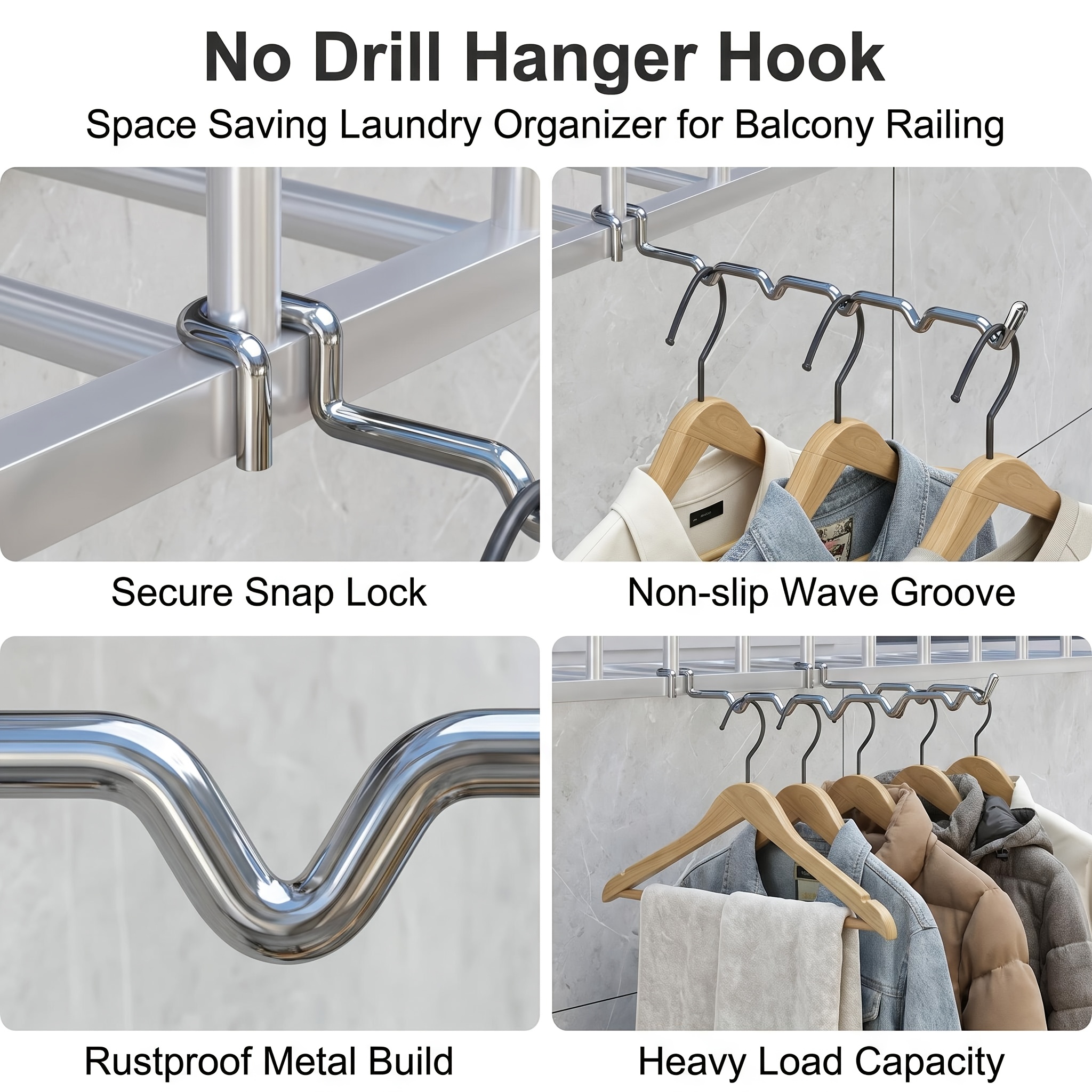 Portable Bag Hook with Multiple Hook Positions