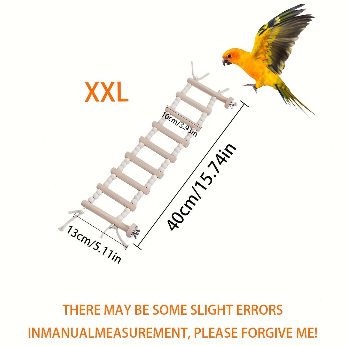 Image of 1pc Parrot Rope Ladder Climbing Rope Rotatable Perch Stick Standing Frame Natural Rope Bird Toy Rope Bridge Standing Pole, Enrichment Bird Supplies, Bird Cage Additions, Parrot Toys
