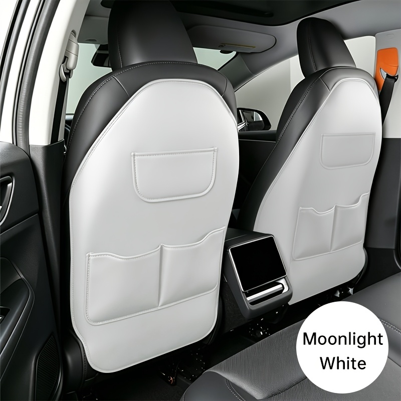 TEMU 1pc Suitable For Model 3y Rear Seat Protector Anti-kick Pad Seat Faux Leather Protection Pad Anti-scratch