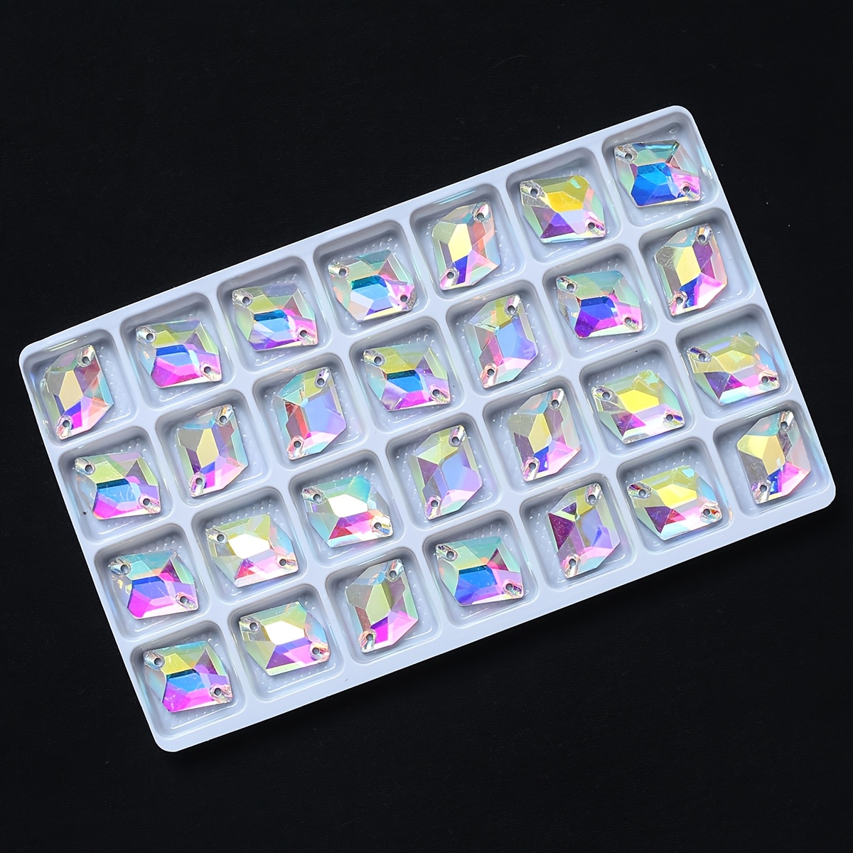 TEMU Perles En Cristal D' de Tailles Diverses AB Couleur Perles En Verre de Cristal de Qualité de Boutique Percées À Pour La Fabrication de Vêtements