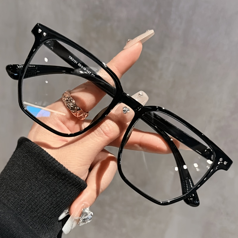 

Cyberpunk Style Full Rim Eyeglasses - & Lens, Anti-blue Light, Oval Shaped, Unisex Fashion Accessory