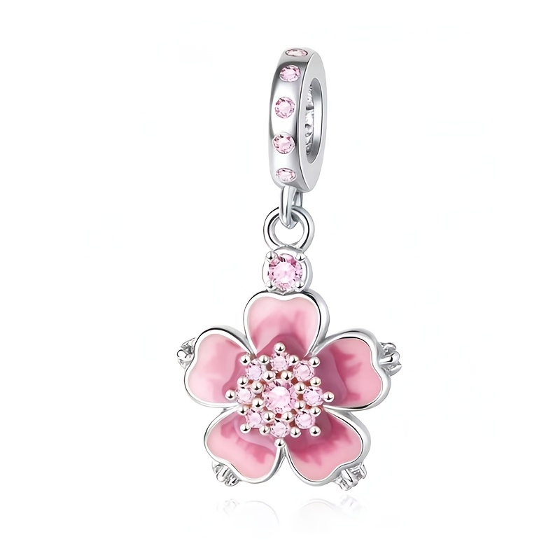 TEMU 1 pièce Collier de perles avec pendentif breloque , compatible avec bracelets, maillons de bras, à chaîne argentée d'origine, bijoux de perles,