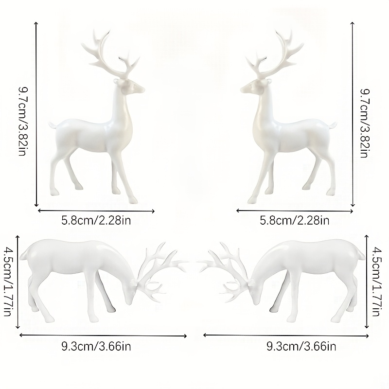 Image of Set Of 4 Reindeer Decoration Ornaments, Suitable For Living Room Entrance Tv Wine Cabinet Soft Decoration Ornaments, Collectible Statue Ornaments