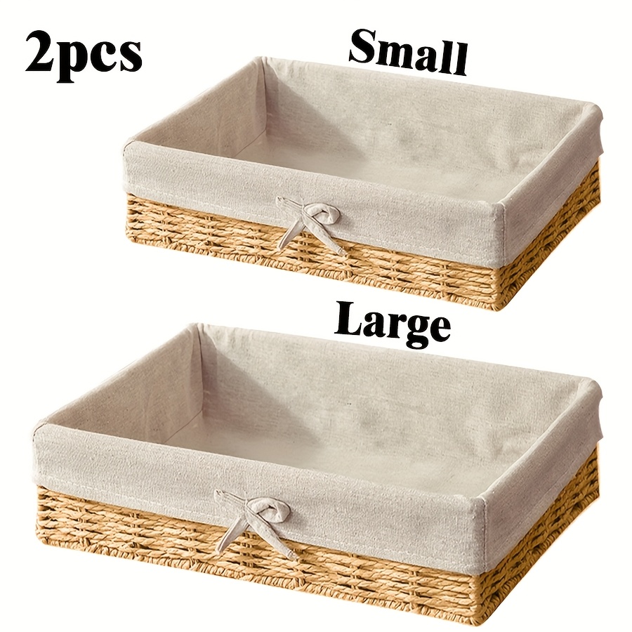 E-shop 2er-Set Papierseil Aufbewahrungskörbe, Badezimmer Aufbewahrungsbehälter, Stapelbare Organizer, Aufbewahrungsboxen für Zuhause, Wohnzimmer Deko,