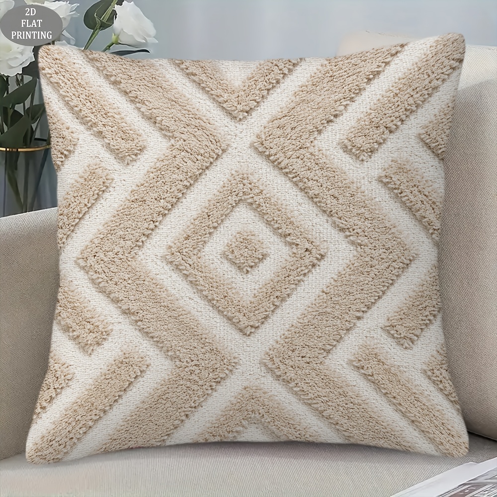 TEMU Fundas de cojines decorativas suaves y transpirables para decoración del hogar con cierre de cremallera - Fundas de almohada de alfombra de