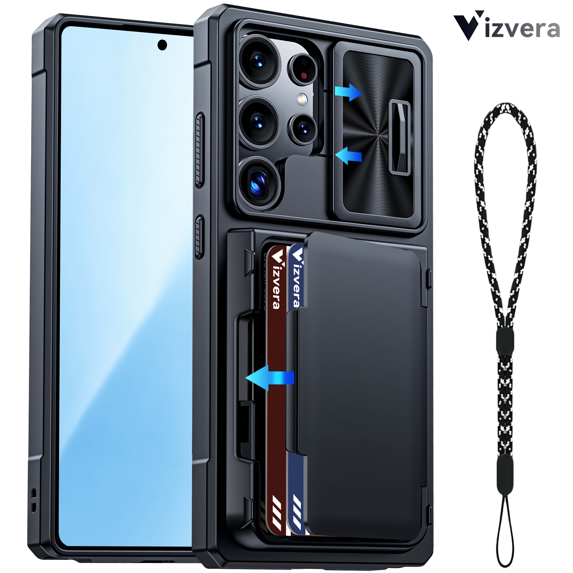 Phone Case: For Galaxy S25 Ultra Case Wallet, Cards Holder (4 Cards) & Cover & Kickstand, For Women Men, Full Body Protective Pc Case For S25 Ultra 2025( Cell Phone Strap) Holiday Gifts For Family
