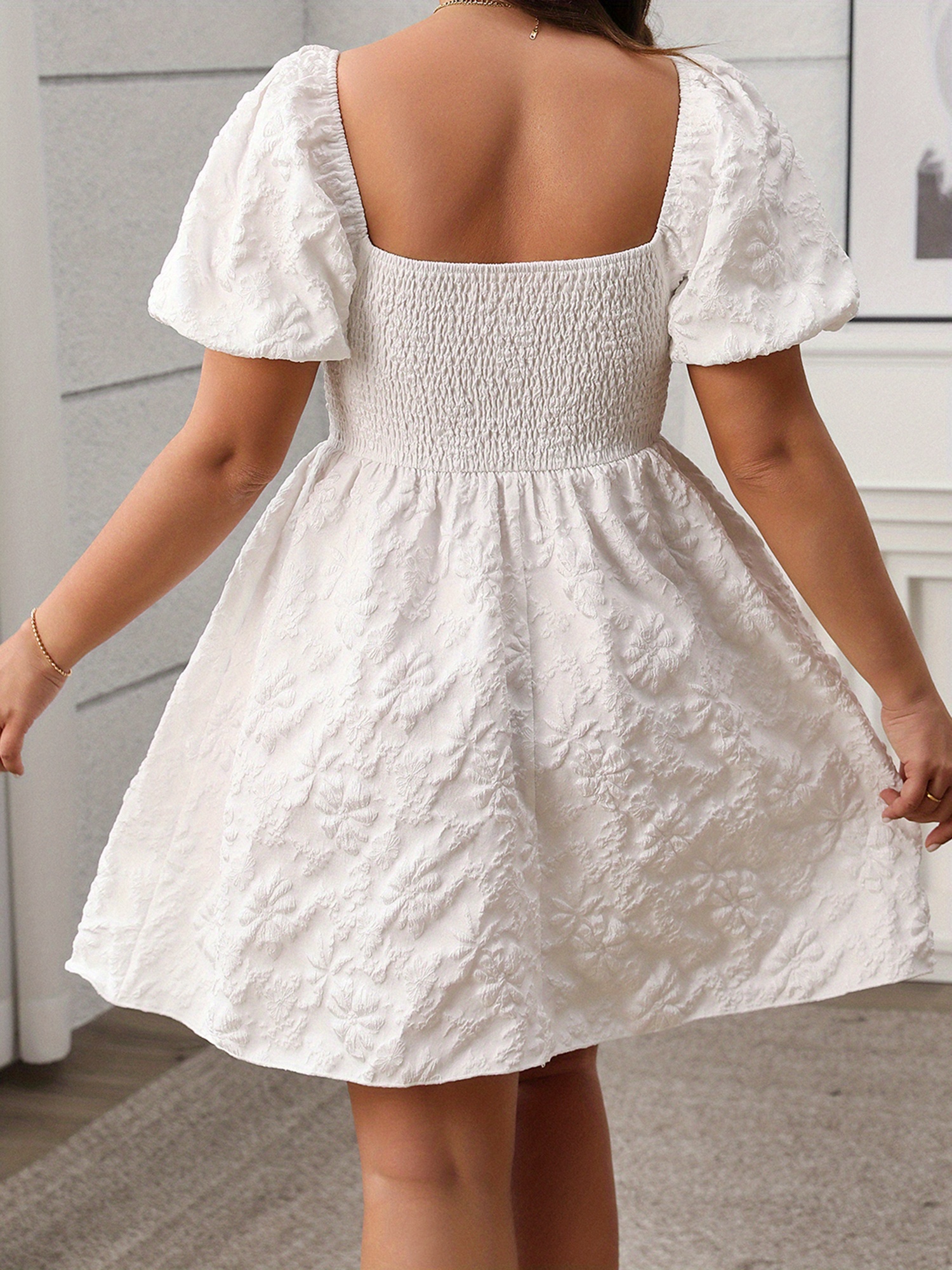 plus size womens elegant a line short dress jacquard fabric - Temu