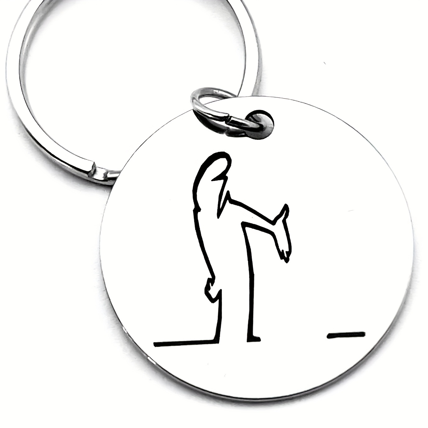 TEMU Portachiavi in Acciaio Inossidabile con Astratto, Design Minimalista e �� Accessorio Divertente e , Regalo per Famiglia, e Appassionati di