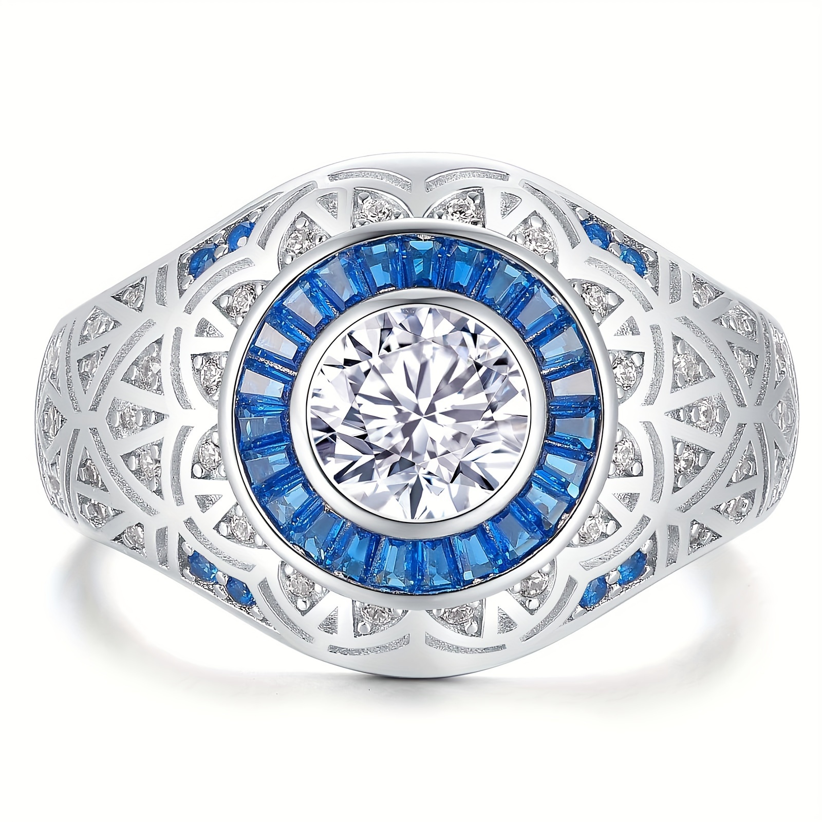 Image of 3.0 Carat Moissanite S925 Sterling Silvery American Ring For Men, Ideal Gift For Everyday Wear