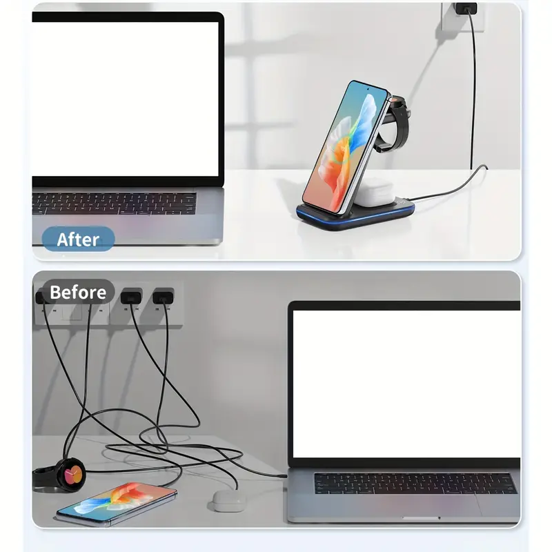 multifunctional 3 in 1 wireless charger stand charging dock for samsung s24ultra s23 s22 s21 s20 4 5 6 fold6 5 4 3 w24 23 22 series phones for watch 4 5pro 6 classic 7 for buds 3 2 Product details 2