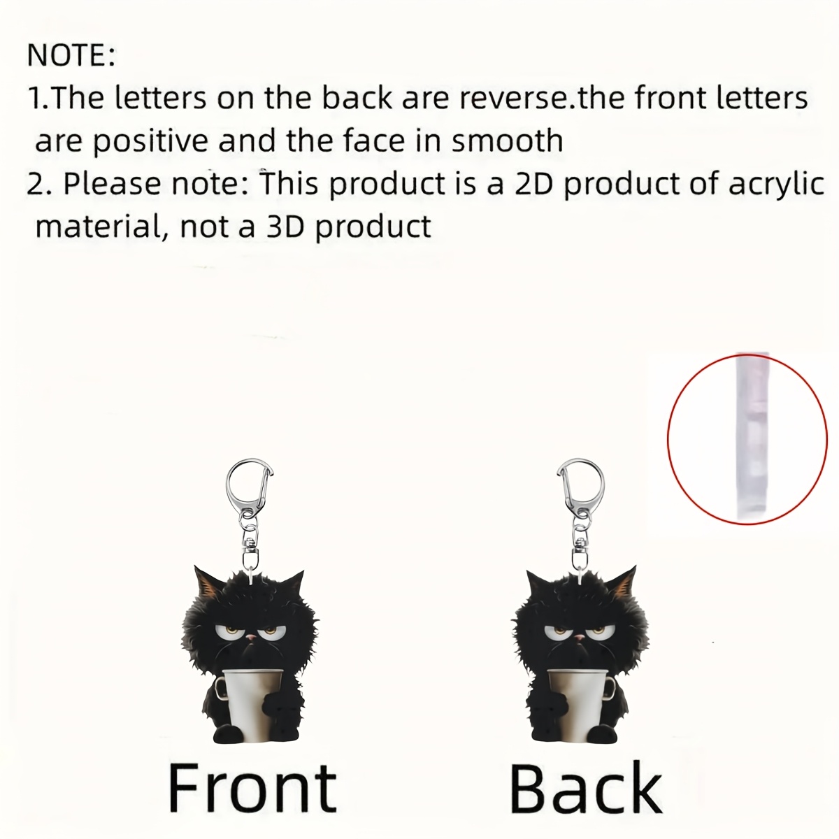 2d плоский 3шт/1шт модний   кіт акриловий брелок - дуже підходить для рюкзаків та модних аксесуарів аксесуари для гаманців аксесуари для гаманців різдвяні подарунки детальніше 2
