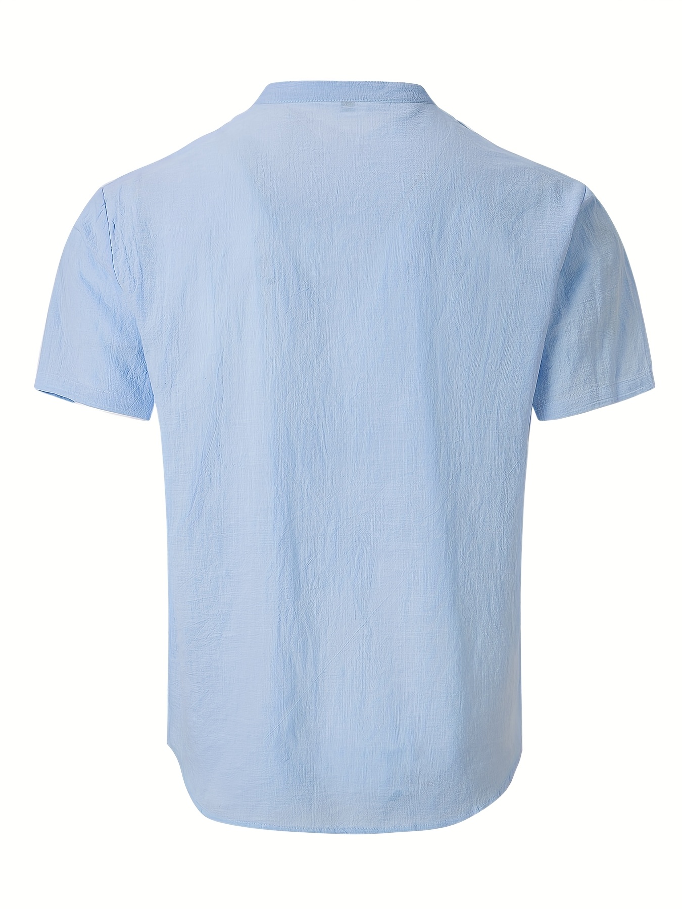 Camicia Uomo Casual A Maniche Corte Con Bottoni Henley | Modello Con Tasca | Grigio, Taglia M | Morbida E Traspirante