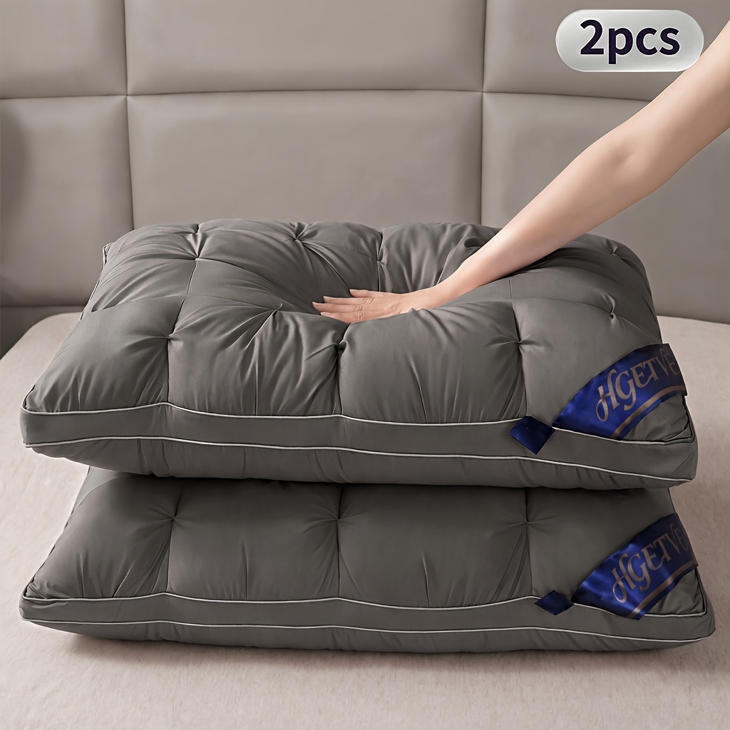 Image of 2pcs High-end French Twist Pillow, Fits Neck, Pressure, Machine Washable Without Deformation, Fluffy And Soft, Suitable For , Multiple Sizes And Colors , Suitable For Size Beds And Hotels
