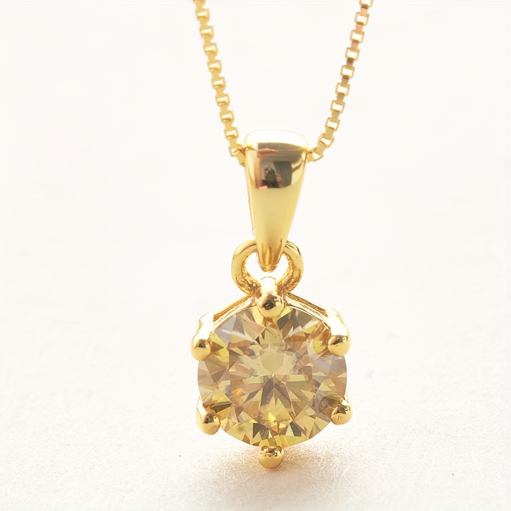 Women's 1CT Moissanite Pendant Necklace — Elegant Gift