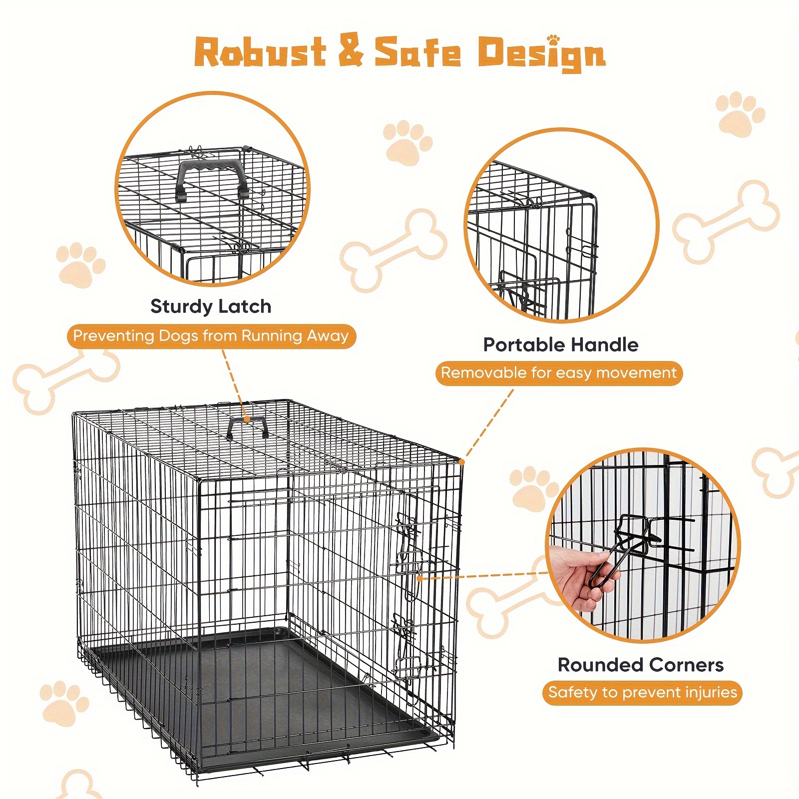 Dog Crate Divider Panel Double Door Folding Metal Wire Dog Temu