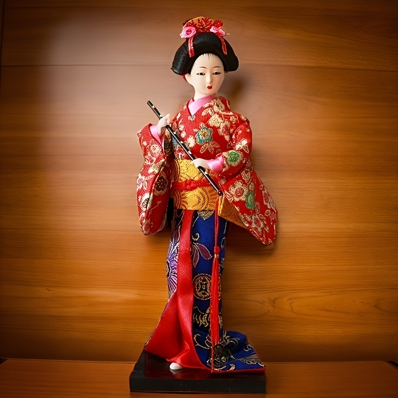 Vintage Japanese Geisha Doll Ornament Traditional Song Dance Kimono  Figurine, Resin Collectible Art Piece for Home Decor, Unique Gift for Ne