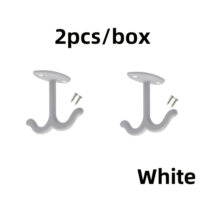 Image of 2-pack European Style Alloy Double Hooks, Casual Ceiling Mount Metal Hangers For Kitchen Cabinet, Wardrobe, Towel, Hat - With Included Screws, Utility Hooks