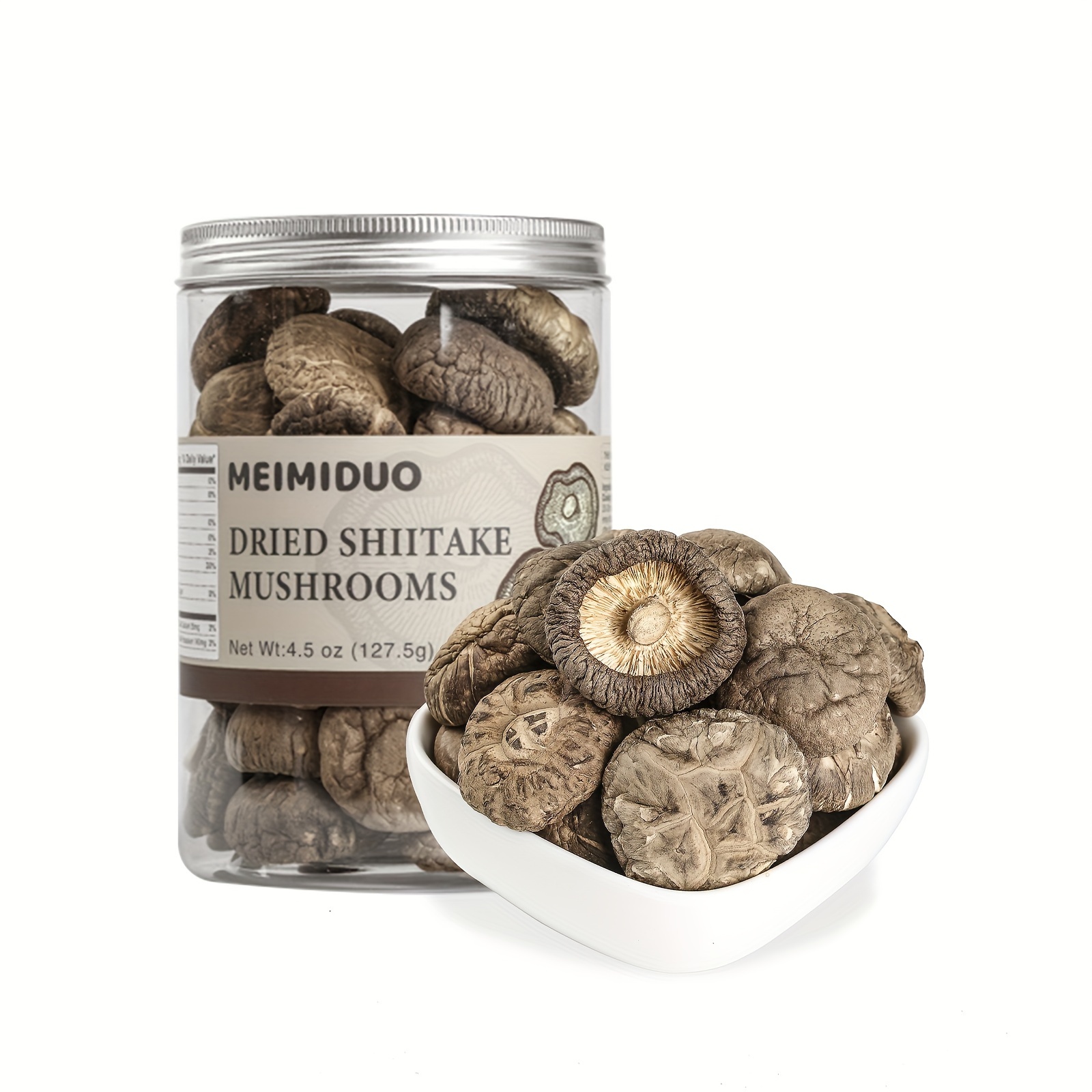 TEMU Meimiduo Dried Shiitake Mushrooms For Cooking, 3-4 Cm Dehydrated Mushrooms, Dry And Fresh Without Artificial Additives, With A Strong Fragrance