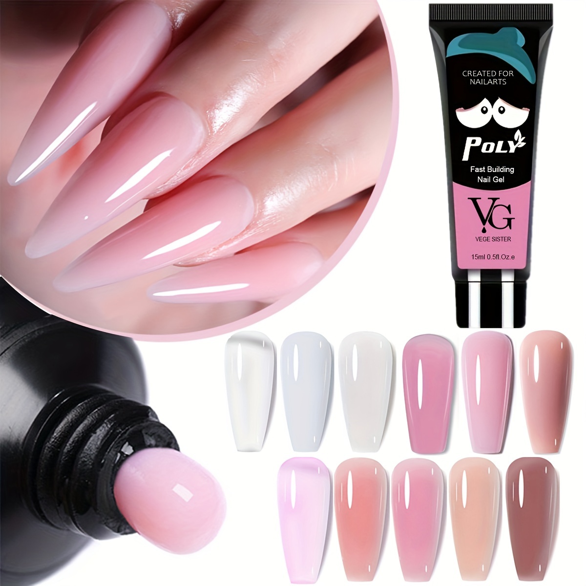 

Poly Gel Nail Extension, Fast Building Long Lasting, Builder Acrylic Nail Gel For Art Design, All Seasons Home & Salon Use, Beauty Nail Product Gift
