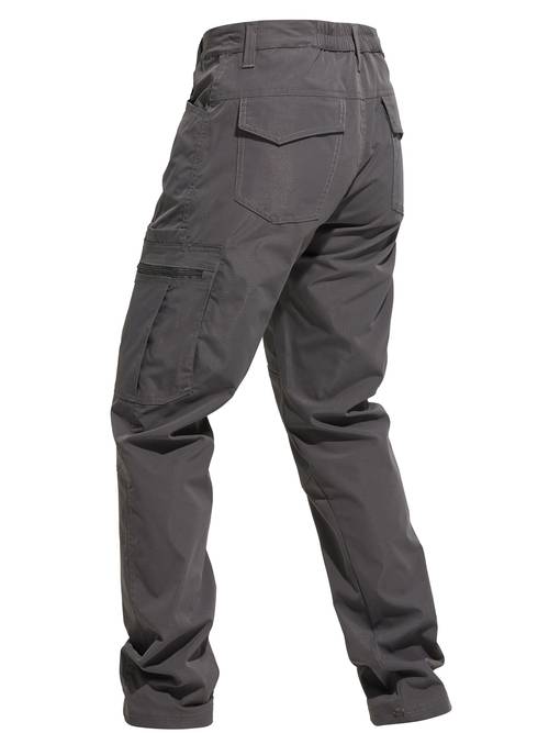 solid casual mens outdoor cargo long pants with multi pocket hiking camping fishing