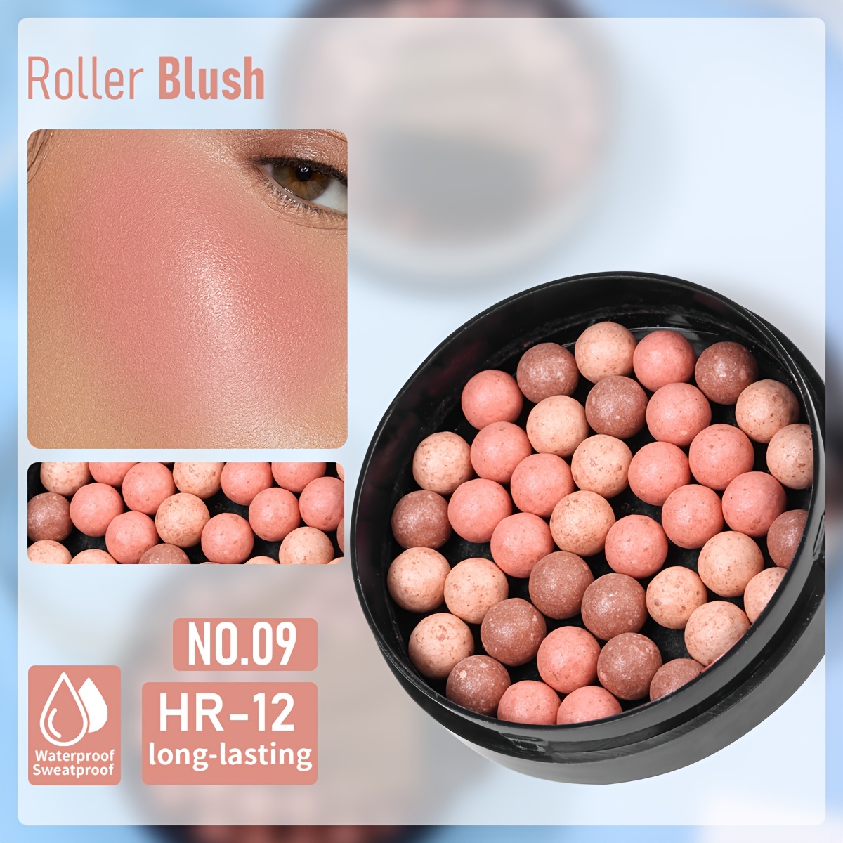 Roller Blush - Rich Texture. Glossy And Matte. With A Brush. -dimensional And . Suitable For Daily, Leisure, Shopping, Selfies, Stage, Evening Makeup, And Holiday Makeup