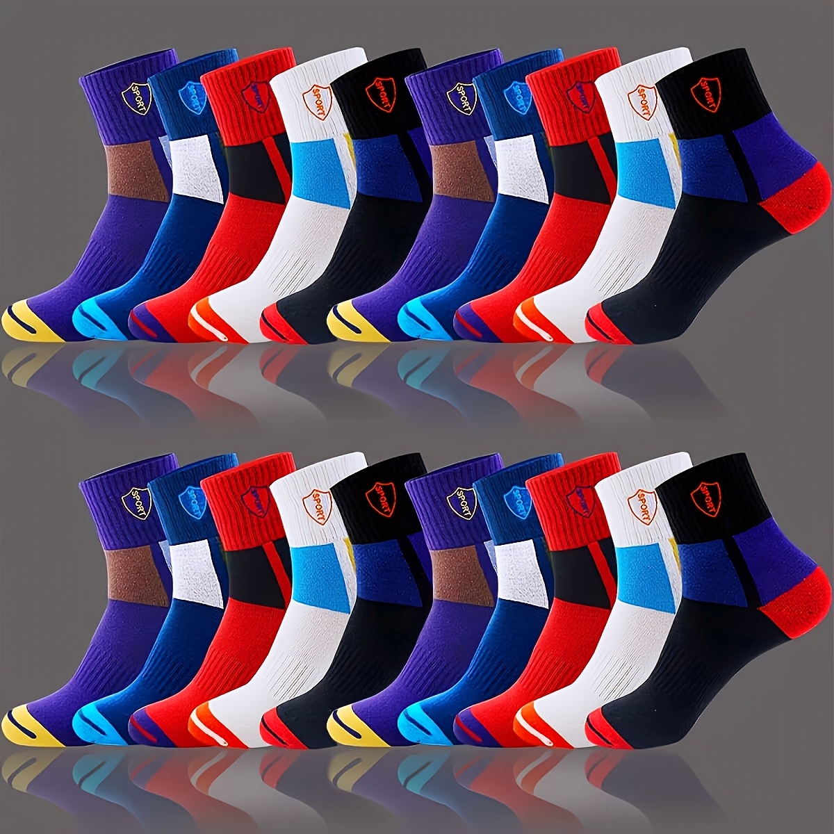 

5/10/20 Pairs Crew Socks - Breathable, Comfortable Polyester , For Home & Outdoor Wear, , Us Sizes 6-11, Socks | Stylish Casual Wear | Polyester Socks