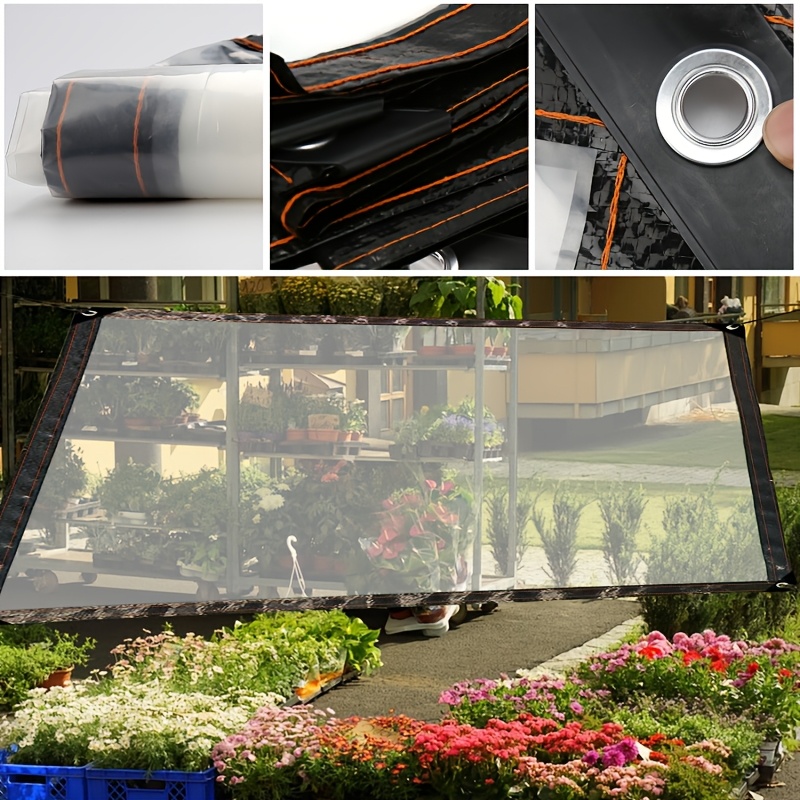 200 X 100 Cm / 200 X 200 Cm / 200 Cm Flower Greenhouse Film, Transparent Pvc Tarp, With Golden , Protective Tarp, Tarp, Covering Tarp