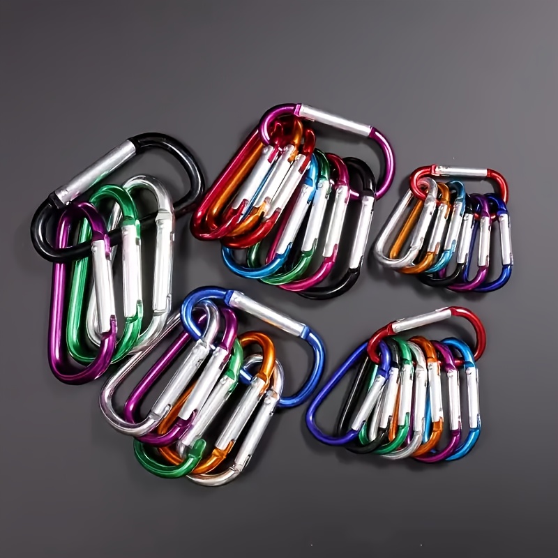 

20pcs Multi-colored Durable Aluminum Carabiner Clips, Heavy-duty D-ring With Secure Spring-loaded Gate For Hiking, Camping, Fishing, And Outdoor Activities